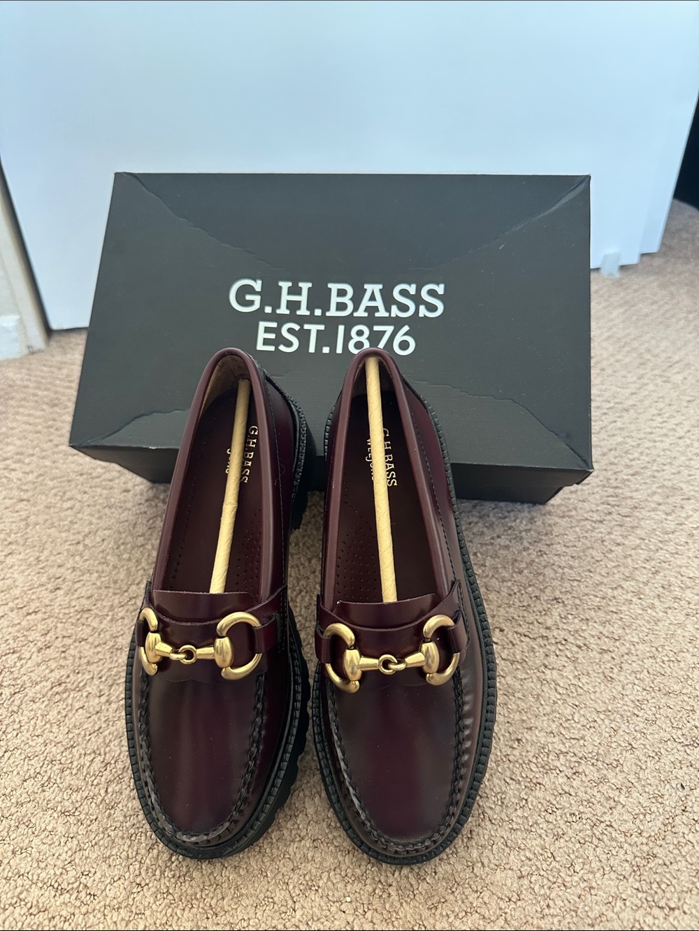 Women’s G.H. Bass Lianna Burgundy Leather Horsebit Loafers